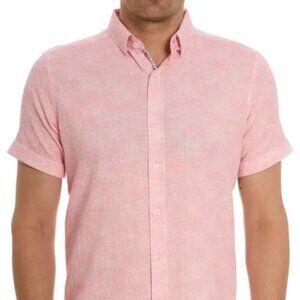 Robert Graham Shirt Mens 3XL Pink Reid Tailored Fit Basket Weave 100% Cotton NEW